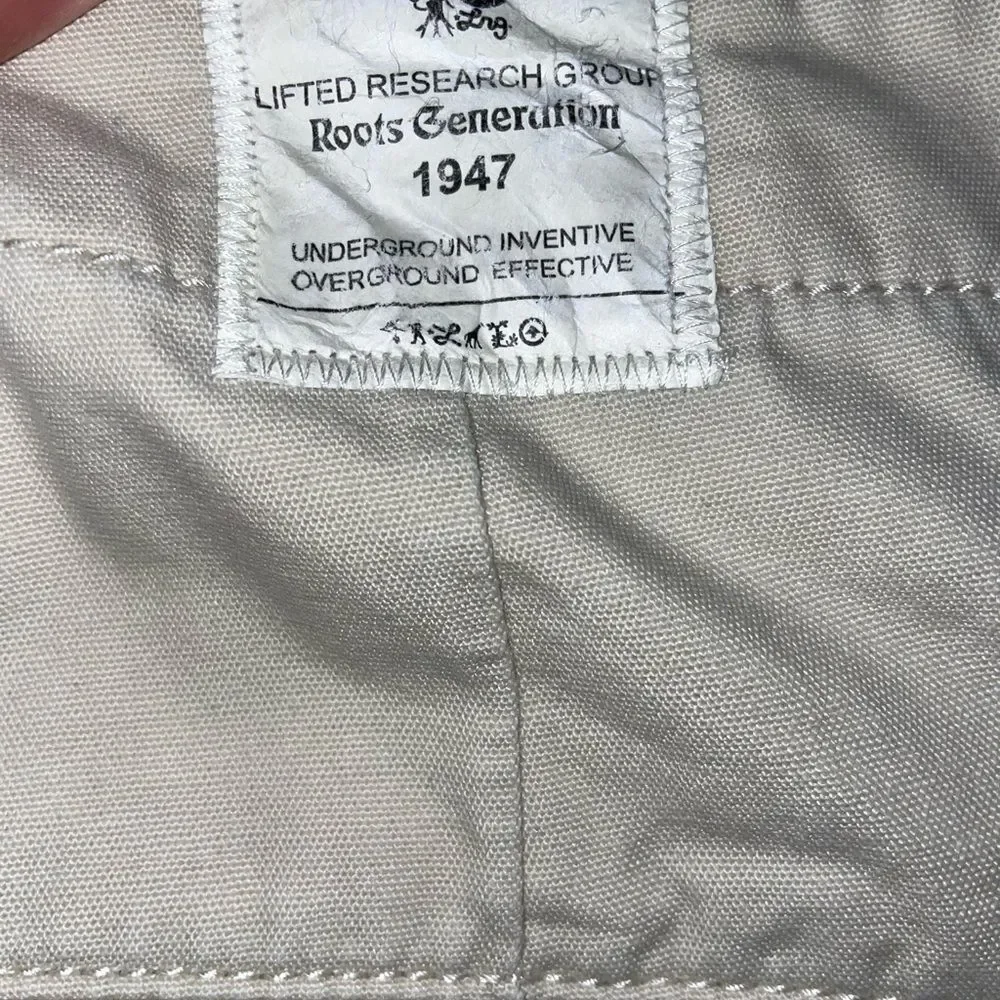 LRG roots generation mens khaki cargo pocket shorts sz 36 - Picture 8 of 9